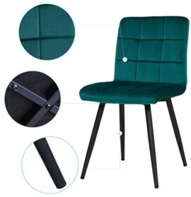 DUHOME Chaise Salle à Manger en Tissu (Velours) sélection de Couleur Chaise rembourrée Design Retro avec Pieds en métal 8043B, Couleur:Vert Bleu, matière:Velours DUHOME Chaise Salle à Manger en Tissu (Velours) sélection de Couleur Chaise rembourrée Design Retro avec Pieds en métal 8043B, Couleur:Vert Bleu, matière:Velours 4