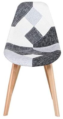 Lot de 4 Chaise Patchwork Design Rétro,Chaises de Salle à Manger rembourrées avec Pieds en hêtre,Convient pour Salle à Manger Restaurant Salon(Gris) Lot de 4 Chaise Patchwork Design Rétro,Chaises de Salle à Manger rembourrées avec Pieds en hêtre,Convient pour Salle à Manger Restaurant Salon(Gris) 5