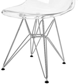 Lot de 4 Ghost Chaises en Polycarbonate, Acier pour Salle à Manger, Salon, Bureau, 40 x 46 x 86 cm, Transparent Lot de 4 Ghost Chaises en Polycarbonate, Acier pour Salle à Manger, Salon, Bureau, 40 x 46 x 86 cm, Transparent 9