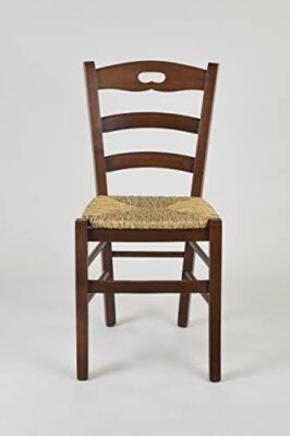 Tommychairs – Set 4 chaises Savoie pour Cuisine, Bar et Salle à Manger, Robuste Structure en Bois de hêtre peindré en Couleur Noyer et Assise en Paille Tommychairs – Set 4 chaises Savoie pour Cuisine, Bar et Salle à Manger, Robuste Structure en Bois de hêtre peindré en Couleur Noyer et Assise en Paille 3