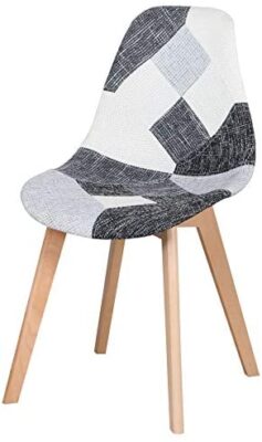 Lot de 4 Chaise Patchwork Design Rétro,Chaises de Salle à Manger rembourrées avec Pieds en hêtre,Convient pour Salle à Manger Restaurant Salon(Gris) Lot de 4 Chaise Patchwork Design Rétro,Chaises de Salle à Manger rembourrées avec Pieds en hêtre,Convient pour Salle à Manger Restaurant Salon(Gris) 6