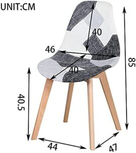 Lot de 4 Chaise Patchwork Design Rétro,Chaises de Salle à Manger rembourrées avec Pieds en hêtre,Convient pour Salle à Manger Restaurant Salon(Gris) Lot de 4 Chaise Patchwork Design Rétro,Chaises de Salle à Manger rembourrées avec Pieds en hêtre,Convient pour Salle à Manger Restaurant Salon(Gris) 2