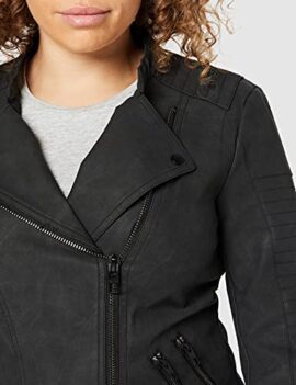 Only Onlava Faux Leather Biker Otw Noos, Carmakoma en Similicuir, Veste Femme, Gris (Black), 42 FR (40 EU) Only Onlava Faux Leather Biker Otw Noos, Carmakoma en Similicuir, Veste Femme, Gris (Black), 42 FR (40 EU) 3