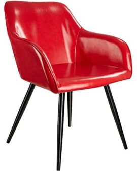 TecTake 800877 Lot de 2 Chaises de Salle à Manger en Simili Cuir Scandinave Pieds en Acier Noirs Élégant avec Accoudoirs – Diverses Couleurs (Rouge) TecTake 800877 Lot de 2 Chaises de Salle à Manger en Simili Cuir Scandinave Pieds en Acier Noirs Élégant avec Accoudoirs – Diverses Couleurs (Rouge) 2