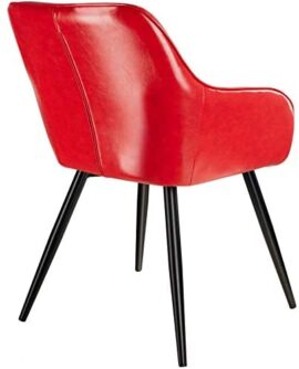 TecTake 800877 Lot de 2 Chaises de Salle à Manger en Simili Cuir Scandinave Pieds en Acier Noirs Élégant avec Accoudoirs – Diverses Couleurs (Rouge) TecTake 800877 Lot de 2 Chaises de Salle à Manger en Simili Cuir Scandinave Pieds en Acier Noirs Élégant avec Accoudoirs – Diverses Couleurs (Rouge) 4