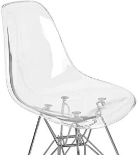 Lot de 4 Ghost Chaises en Polycarbonate, Acier pour Salle à Manger, Salon, Bureau, 40 x 46 x 86 cm, Transparent Lot de 4 Ghost Chaises en Polycarbonate, Acier pour Salle à Manger, Salon, Bureau, 40 x 46 x 86 cm, Transparent 8