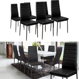 IZTOSS Lot de 6 Chaise Cuisine, Chaise de Salle à Manger, Dossier Haut de la Cuisine, Chaise de Salle à Manger Confortable et Durable – Noir (6) IZTOSS Lot de 6 Chaise Cuisine, Chaise de Salle à Manger, Dossier Haut de la Cuisine, Chaise de Salle à Manger Confortable et Durable – Noir (6) 2