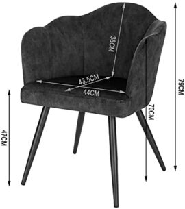 WOLTU BH313dgr-1 1 pièce Chaise de Salle à Manger en Velours avec Dossier en Pétale et Pieds en Métalliques Fauteuil Relaxant Chaise de Réception Gris Foncé WOLTU BH313dgr-1 1 pièce Chaise de Salle à Manger en Velours avec Dossier en Pétale et Pieds en Métalliques Fauteuil Relaxant Chaise de Réception Gris Foncé 4