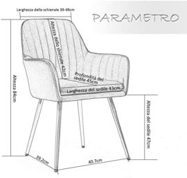 Irene House Chaise de Chambre à Coucher en Tissu Velours avec Pieds en métal, Chaise de Salon, Chaise de Salle à Manger, Chaise pour Table à Manger (Vert, 2) Irene House Chaise de Chambre à Coucher en Tissu Velours avec Pieds en métal, Chaise de Salon, Chaise de Salle à Manger, Chaise pour Table à Manger (Vert, 2) 8