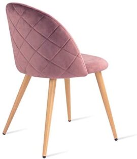 Mc Haus SOFI – Lot de 2 chaises salle à manger siège rembourré en velours couleur bordeaux salon style scandinave et pieds en métal à effet bois 49x46x77cm Mc Haus SOFI – Lot de 2 chaises salle à manger siège rembourré en velours couleur bordeaux salon style scandinave et pieds en métal à effet bois 49x46x77cm 6