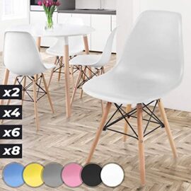 MIADOMODO® Chaises de Salle à Manger Scandinaves – Set de 2, 4, 6, 8, Pieds en Bois Hêtre, Style Moderne Rétro, Couleurs au Choix – Chaise pour Salon, Chambre, Cuisine (Set de 2, Blanc) MIADOMODO® Chaises de Salle à Manger Scandinaves – Set de 2, 4, 6, 8, Pieds en Bois Hêtre, Style Moderne Rétro, Couleurs au Choix – Chaise pour Salon, Chambre, Cuisine (Set de 2, Blanc) 2