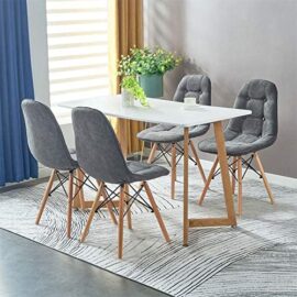 IDIMEX Lot de 4 chaises Cesar pour Salle à Manger ou Cuisine avec 4 Pieds en Bois Massif et Assise capitonnée, revêtement Tissu Gris IDIMEX Lot de 4 chaises Cesar pour Salle à Manger ou Cuisine avec 4 Pieds en Bois Massif et Assise capitonnée, revêtement Tissu Gris 5