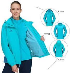 CAMEL CROWN Veste Softshell Femme Imperméable 3 en 1 Veste Zippe Ski Coupe Vent avec Plusieurs Poches Polaire Détachable pour Hiver Automne CAMEL CROWN Veste Softshell Femme Imperméable 3 en 1 Veste Zippe Ski Coupe Vent avec Plusieurs Poches Polaire Détachable pour Hiver Automne 2