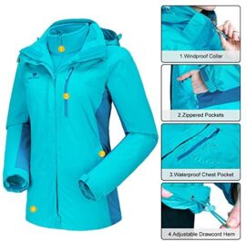 CAMEL CROWN Veste Softshell Femme Imperméable 3 en 1 Veste Zippe Ski Coupe Vent avec Plusieurs Poches Polaire Détachable pour Hiver Automne CAMEL CROWN Veste Softshell Femme Imperméable 3 en 1 Veste Zippe Ski Coupe Vent avec Plusieurs Poches Polaire Détachable pour Hiver Automne 3