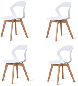 555 Lot de 4 chaises de salle à manger/café avec dossier ajouré – en bois massif, structure stable 555 Lot de 4 chaises de salle à manger/café avec dossier ajouré – en bois massif, structure stable