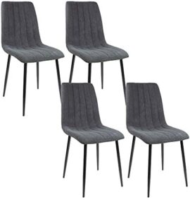 Albatros Chaises de Salle à Manger GARDA, Lot de 4, anthracite, testées SGS Albatros Chaises de Salle à Manger GARDA, Lot de 4, anthracite, testées SGS