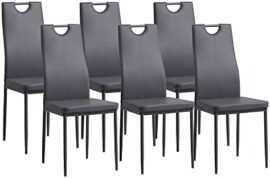 Albatros Salerno, Lot de 6 Chaises de Salle à Manger, Gris, SGS Tested