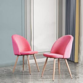 GOLDFAN Chaise de Salle à Manger équipée de 2 Chaises de Cuisine Modernes en Velours avec Pieds en Métal de Salle à Manger et Meubles de Cuisine, Rose… GOLDFAN Chaise de Salle à Manger équipée de 2 Chaises de Cuisine Modernes en Velours avec Pieds en Métal de Salle à Manger et Meubles de Cuisine, Rose…