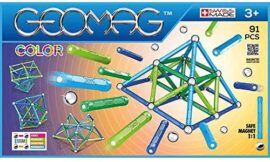 Geomag - Classic 263 Color, Constructions Magnétiques et Jeux Educatifs, GMC03, Multicolore, 91 Pièces