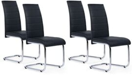 IDMarket – Lot de 4 chaises MIA Noires pour Salle à Manger IDMarket – Lot de 4 chaises MIA Noires pour Salle à Manger