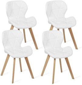 IDMarket - Lot de 4 chaises ROBINE Blanches pour Salle à Manger