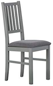 Inter Link Lot de 2 chaises Robustes Style Maison de Campagne Intemporel en Bois Massif Gris pour Salle à Manger Cuisine, 42 x 47 x 45-95 cm Inter Link Lot de 2 chaises Robustes Style Maison de Campagne Intemporel en Bois Massif Gris pour Salle à Manger Cuisine, 42 x 47 x 45-95 cm