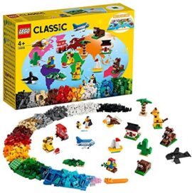 LEGO 11015 Classic Briques créatives « Autour du Monde » Jeu de Construction avec 15 Figurines d’Animaux