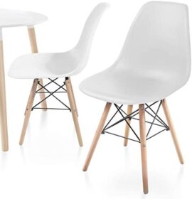 MIADOMODO® Chaises de Salle à Manger Scandinaves – Set de 2, 4, 6, 8, Pieds en Bois Hêtre, Style Moderne Rétro, Couleurs au Choix – Chaise pour Salon, Chambre, Cuisine (Set de 2, Blanc) MIADOMODO® Chaises de Salle à Manger Scandinaves – Set de 2, 4, 6, 8, Pieds en Bois Hêtre, Style Moderne Rétro, Couleurs au Choix – Chaise pour Salon, Chambre, Cuisine (Set de 2, Blanc)