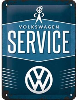 Nostalgic-Art 26184 Plaque Vintage Volkswagen Service – Idée de Cadeau pour Les Fans de VW, en métal, Design Retro pour la décoration, 15 x 20 cm