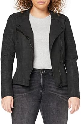 Only Onlava Faux Leather Biker Otw Noos, Carmakoma en Similicuir, Veste Femme, Gris (Black), 42 FR (40 EU) Only Onlava Faux Leather Biker Otw Noos, Carmakoma en Similicuir, Veste Femme, Gris (Black), 42 FR (40 EU)