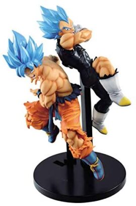 Qwead 2 Pièces Dragon Ball Super Goku Végéta Dieu PVC Figurines d'action 17 Cm, Figurines D'Anime Dragon Ball Z Goku Végéta Super Saiyan Bleu Figurine Jouets