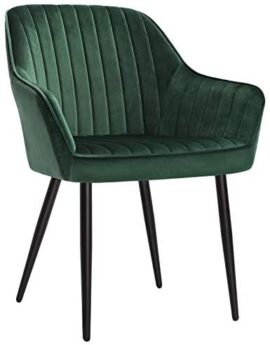 SONGMICS Chaises de Salle à Manger, Lot de 2, Fauteuils, Sièges rembourrées, accoudoirs, Largeur d’Assise 49 cm, Pieds en métal, en Velours, Charge 110 kg, pour Salon, Chambre, Vert LDC087C02 SONGMICS Chaises de Salle à Manger, Lot de 2, Fauteuils, Sièges rembourrées, accoudoirs, Largeur d’Assise 49 cm, Pieds en métal, en Velours, Charge 110 kg, pour Salon, Chambre, Vert LDC087C02