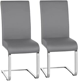 Yaheetech Lot de 2 Chaises de Salle à Manger en Simili Cuir Capacité 135 kg 41,5 x 53,5 x 103,5 cm