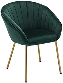 chairus Chaise Fauteuil en Velours avec Pieds en Métal Moderne Chaises de Salle à Manger pour Chamber Salon (Vert)