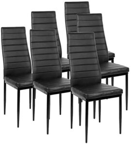 meihe Lot de 6 Chaises de Salle à Manger, Chaise de Cuisine en Similicuir-Fauteuil de Cuisine pour Salle à Manger, Cuisine, Salle de Réunion (48 * 42 * 98 cm)