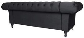 Menzzo Chesterfield Canapé en Velours, Noir, L225 x P85 x H78 cm Menzzo Chesterfield Canapé en Velours, Noir, L225 x P85 x H78 cm 3