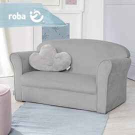 Roba Lil Sofa Canapé pour enfant avec accoudoirs pour garçons et filles, canapé confortable avec revêtement en velours gris argenté pour chambre d’enfant Roba Lil Sofa Canapé pour enfant avec accoudoirs pour garçons et filles, canapé confortable avec revêtement en velours gris argenté pour chambre d’enfant 3