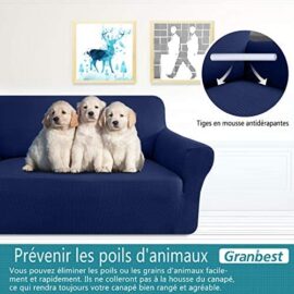 Granbest Housse de Canapé Epaisse 1 Pièce Housse Canapé Extensible 3 Places Antidérapante Dernière Revêtement de Canapé Protecteur de Meubles Tissu Spandex Jacquard (3 Places, Bleu Foncé) Granbest Housse de Canapé Epaisse 1 Pièce Housse Canapé Extensible 3 Places Antidérapante Dernière Revêtement de Canapé Protecteur de Meubles Tissu Spandex Jacquard (3 Places, Bleu Foncé) 4