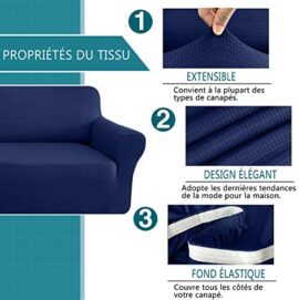 Granbest Housse de Canapé Epaisse 1 Pièce Housse Canapé Extensible 3 Places Antidérapante Dernière Revêtement de Canapé Protecteur de Meubles Tissu Spandex Jacquard (3 Places, Bleu Foncé) Granbest Housse de Canapé Epaisse 1 Pièce Housse Canapé Extensible 3 Places Antidérapante Dernière Revêtement de Canapé Protecteur de Meubles Tissu Spandex Jacquard (3 Places, Bleu Foncé) 3