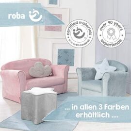 Roba Lil Sofa Canapé pour enfant avec accoudoirs pour garçons et filles, canapé confortable avec revêtement en velours gris argenté pour chambre d’enfant Roba Lil Sofa Canapé pour enfant avec accoudoirs pour garçons et filles, canapé confortable avec revêtement en velours gris argenté pour chambre d’enfant 6