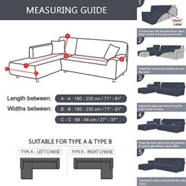 TOPOWN Housse pour Canape d’angle Impermeable, Housse Canape Angle Extensible 3 Places + 3 Places avec Deux Housses de Coussin, Gris foncé TOPOWN Housse pour Canape d’angle Impermeable, Housse Canape Angle Extensible 3 Places + 3 Places avec Deux Housses de Coussin, Gris foncé 2