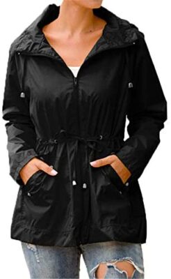 Automne Et Hiver Veste ImperméAble pour Femmes Taille Taille Capuche Alpinisme ExtéRieur Veste ImperméAble à La Pluie