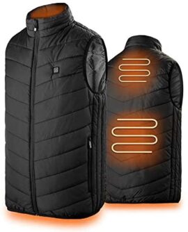 GREAHWD Gilet chauffant, veste chauffante légère et réglable pour hommes et femmes alimentée par USB, manteau chauffant pour les sports de plein air