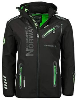 Geographical Norway ROYAUTE MEN – Veste Softshell Homme Impermeable – Manteau À Capuche Outdoor – Blouson Coupe Vent Tactique Resistant Hiver – Activites En Exterieur Noir / Vert 5XL Geographical Norway ROYAUTE MEN – Veste Softshell Homme Impermeable – Manteau À Capuche Outdoor – Blouson Coupe Vent Tactique Resistant Hiver – Activites En Exterieur Noir / Vert 5XL