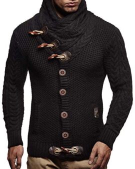 Leif Nelson LN4195 Cardigan tricoté pour Homme