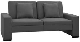 vidaXL Canapé-lit Canapé Convertible Sofa de Salon Meuble de Salon Sofa Convertible Meuble de Salle de Séjour Maison Intérieur Gris Similicuir