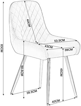 Wolmics Chaises de Salle à Manger Chaise Scandinave Velours Lot de 2 avec accoudoirs,Chaise Fauteuil Chaise Cuisine avec Pieds doré en Métal,Gris Clair Wolmics Chaises de Salle à Manger Chaise Scandinave Velours Lot de 2 avec accoudoirs,Chaise Fauteuil Chaise Cuisine avec Pieds doré en Métal,Gris Clair 6