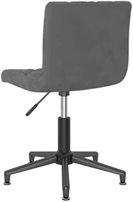 vidaXL Chaise pivotante de Salle à Manger Gris foncé Velours vidaXL Chaise pivotante de Salle à Manger Gris foncé Velours 4