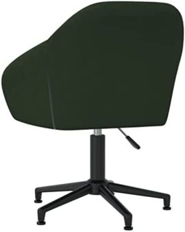 vidaXL Chaise pivotante de Salle à Manger Vert foncé Velours vidaXL Chaise pivotante de Salle à Manger Vert foncé Velours 4