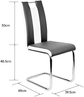 Lot de 6 Chaise de Salle à Manger Chaises de Maison en Forme d’arc à Dossier Unique pour Cuisine/Salle à Manger/Jardin (Noir-Blanc, 6) Lot de 6 Chaise de Salle à Manger Chaises de Maison en Forme d’arc à Dossier Unique pour Cuisine/Salle à Manger/Jardin (Noir-Blanc, 6) 4